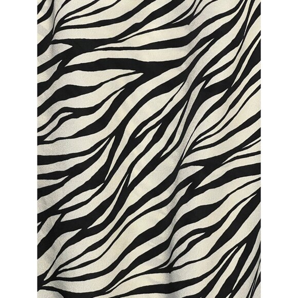Michael Michael Kors Women Size L Zebra Print Ruffle Blouse Y2K Preppy Designer - Picture 14 of 16